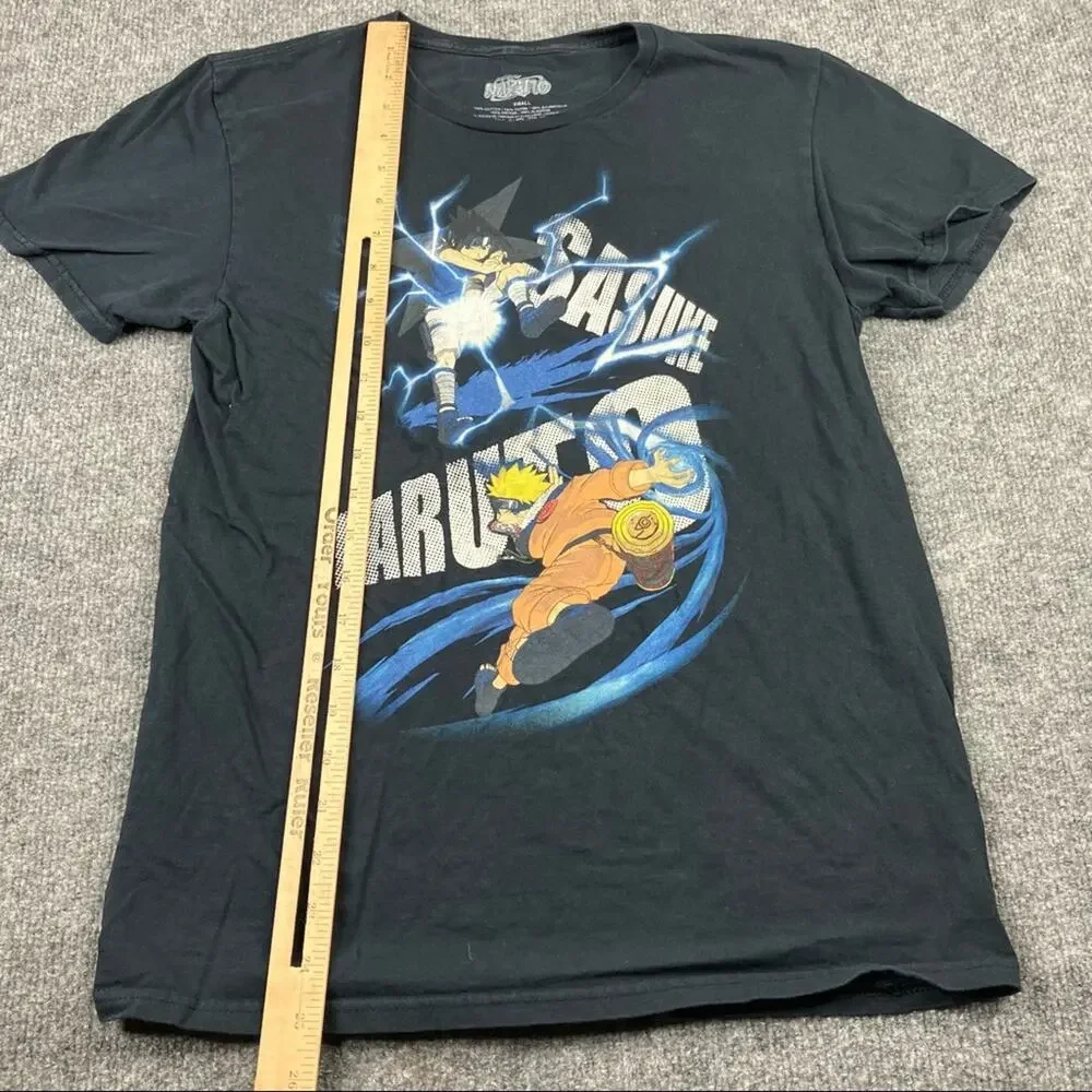 Naruto tee‎ sasuki small Black Boys Womens XS